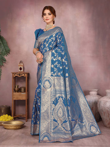 Varanga Women Banarasi Saree With Blouse Piece